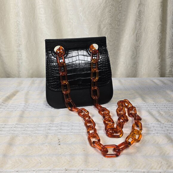 Vintage Urban Outfitters Alligator Print Bag with Resin Shoulder Strap - Picture 2 of 6